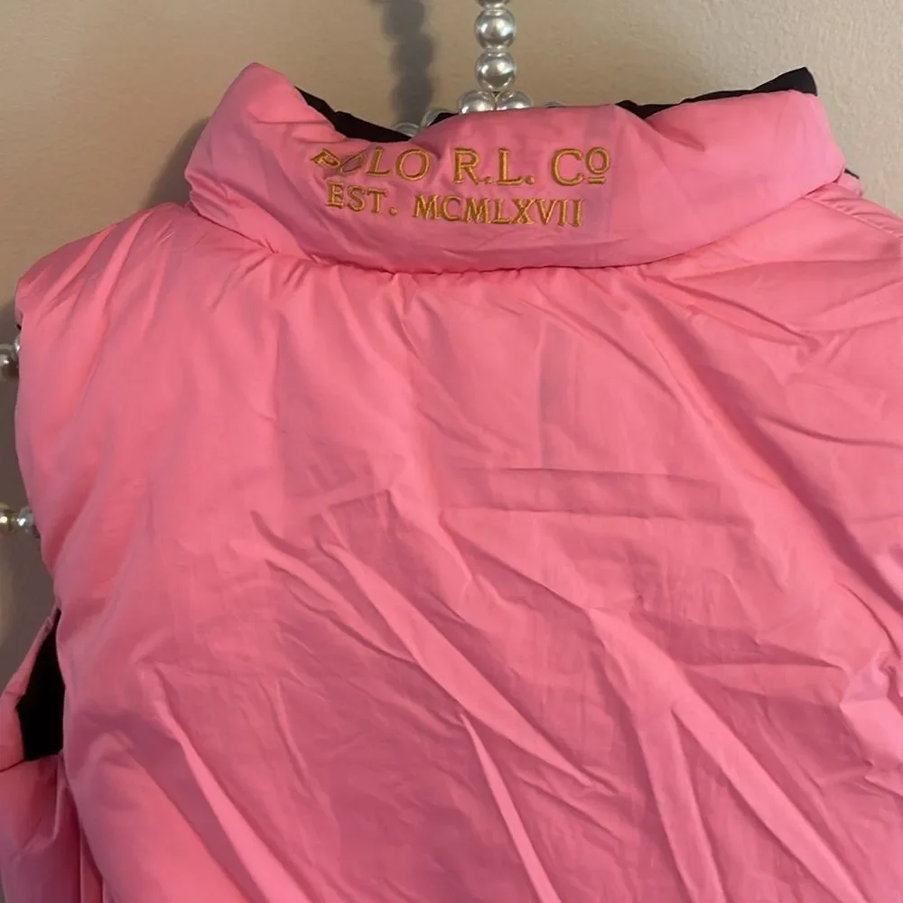 Ralph Lauren Kids Black and Pink Puffer Vest size small